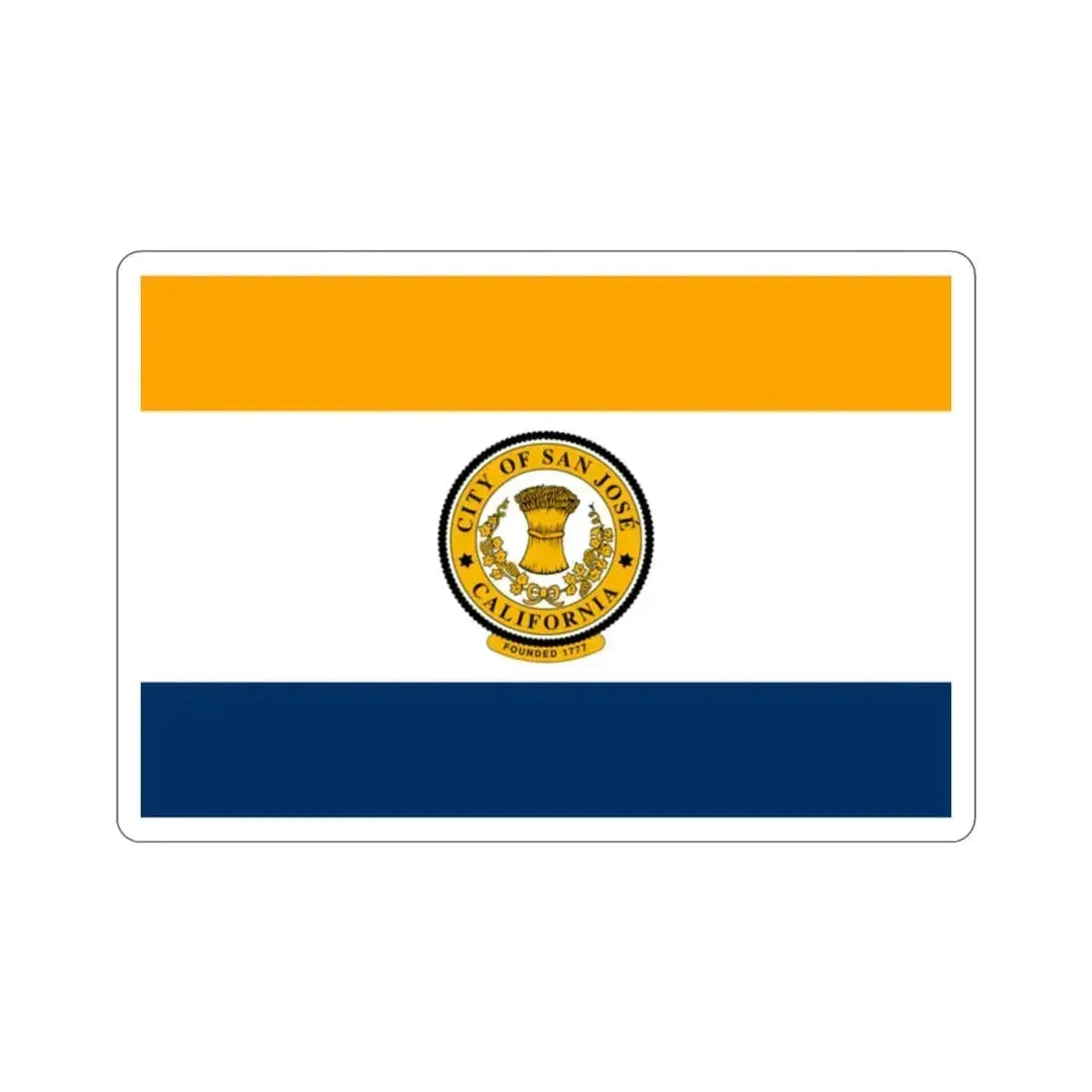 Flag of San José California USA STICKER Vinyl Die-Cut Decal 2 Inch - The Sticker Space