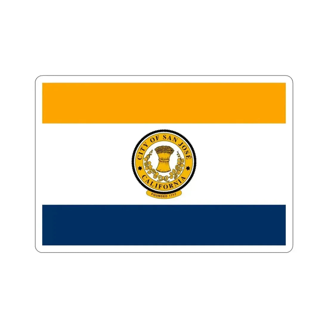 Flag of San José California USA STICKER Vinyl Die-Cut Decal 4 Inch - The Sticker Space