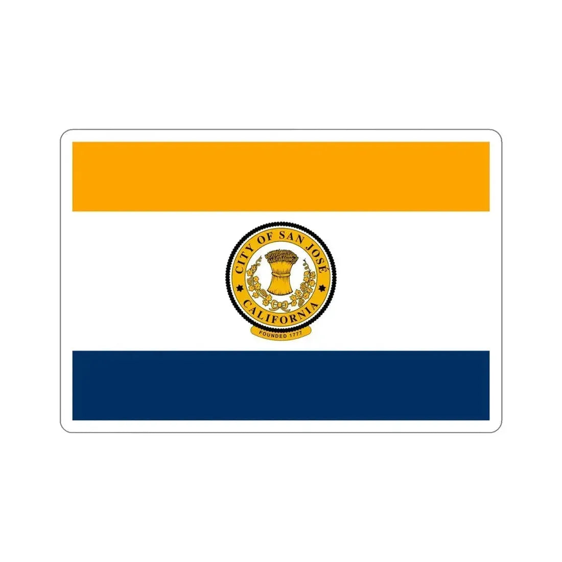Flag of San José California USA STICKER Vinyl Die-Cut Decal 6 Inch - The Sticker Space