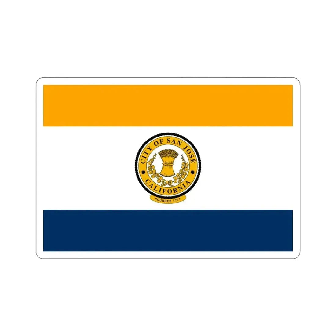 Flag of San José California USA STICKER Vinyl Die-Cut Decal - The Sticker Space