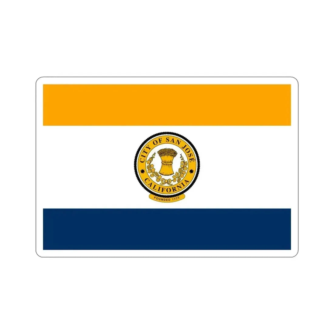 Flag of San José California USA STICKER Vinyl Die-Cut Decal - The Sticker Space