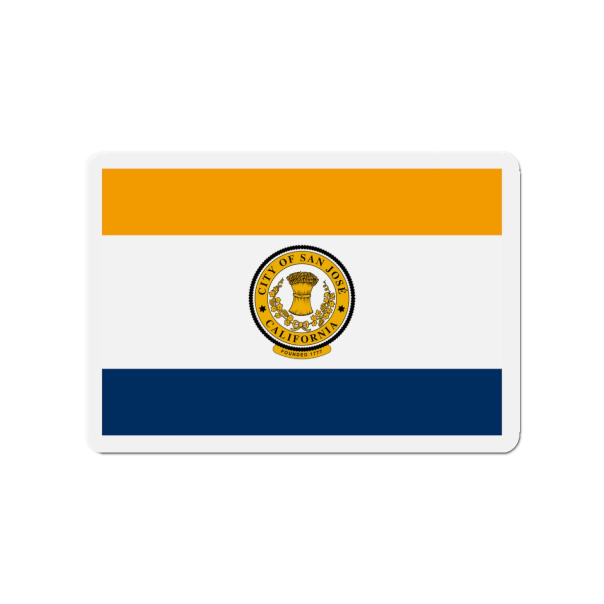 Flag of San José California - Die-Cut Magnet-3" x 3"-The Sticker Space