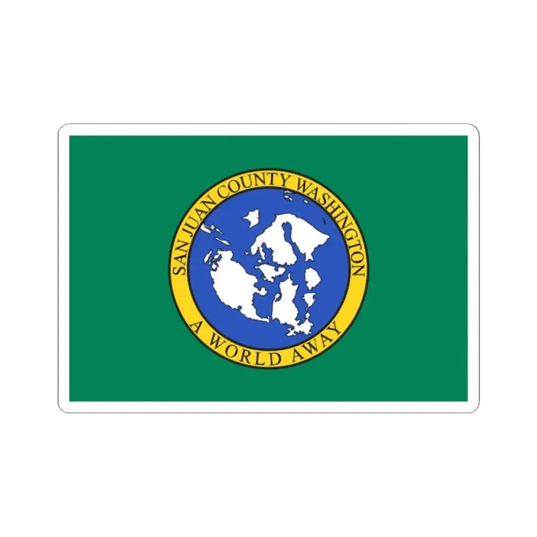 Flag of San Juan County Washington (United States) STICKER Vinyl Kiss-Cut Decal 2 Inch White - The Sticker Space