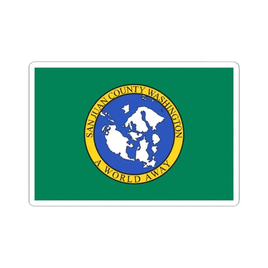 Flag of San Juan County Washington (United States) STICKER Vinyl Kiss-Cut Decal 2 Inch White - The Sticker Space
