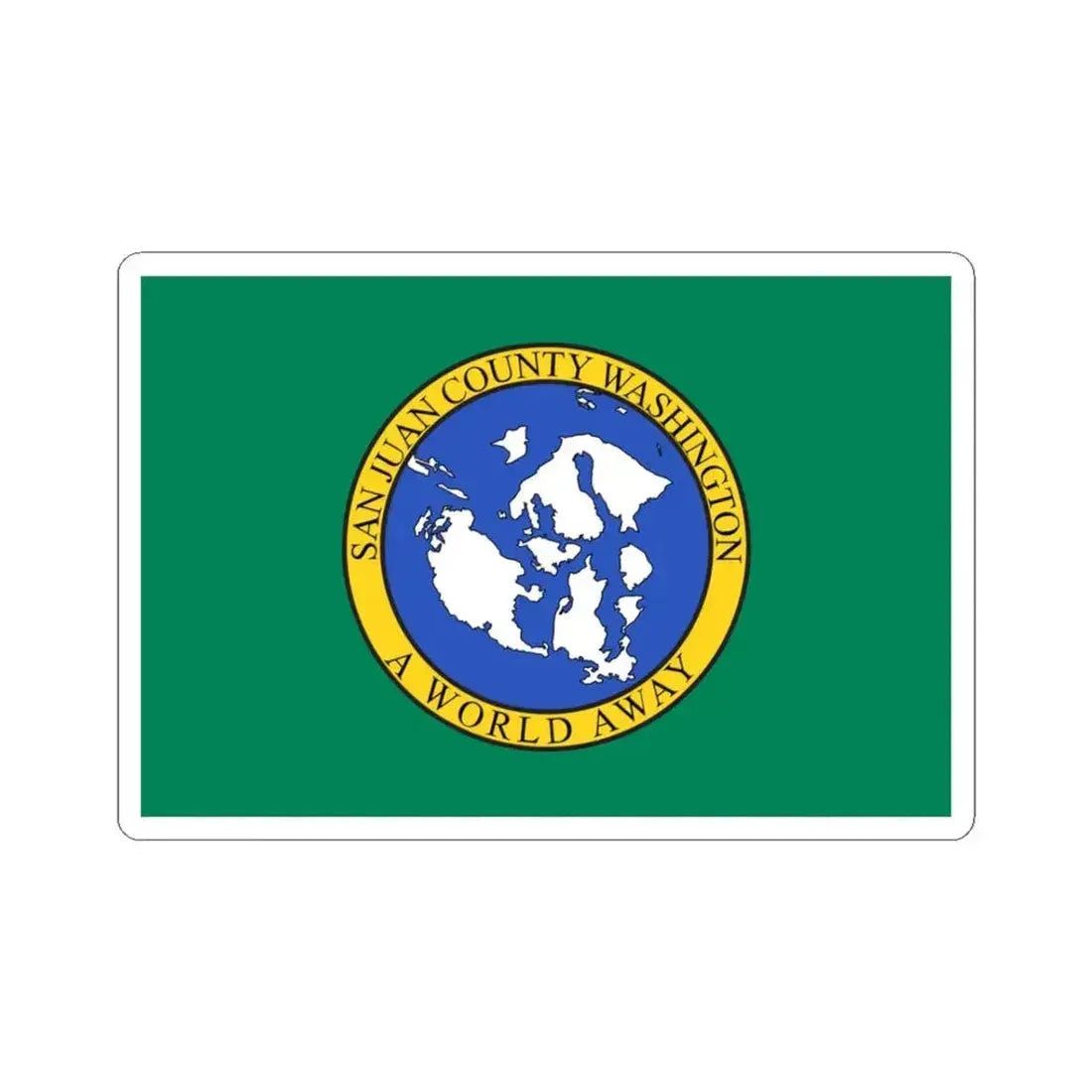 Flag of San Juan County Washington (United States) STICKER Vinyl Kiss-Cut Decal 3 Inch White - The Sticker Space