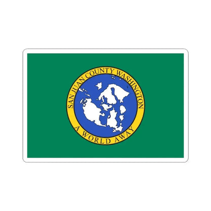 Flag of San Juan County Washington (United States) STICKER Vinyl Kiss-Cut Decal 3 Inch White - The Sticker Space