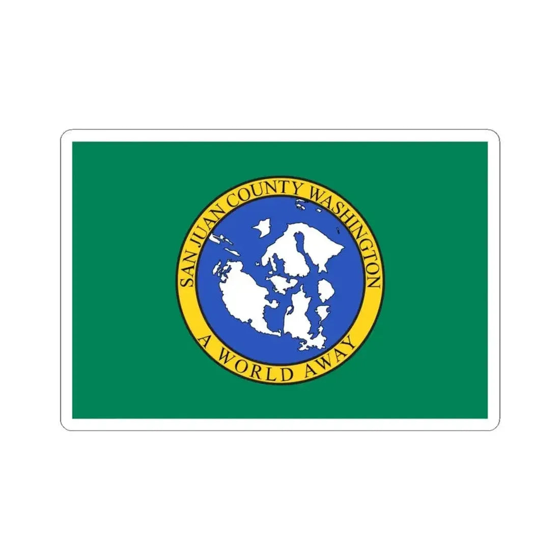 Flag of San Juan County Washington (United States) STICKER Vinyl Kiss-Cut Decal 4 Inch White - The Sticker Space