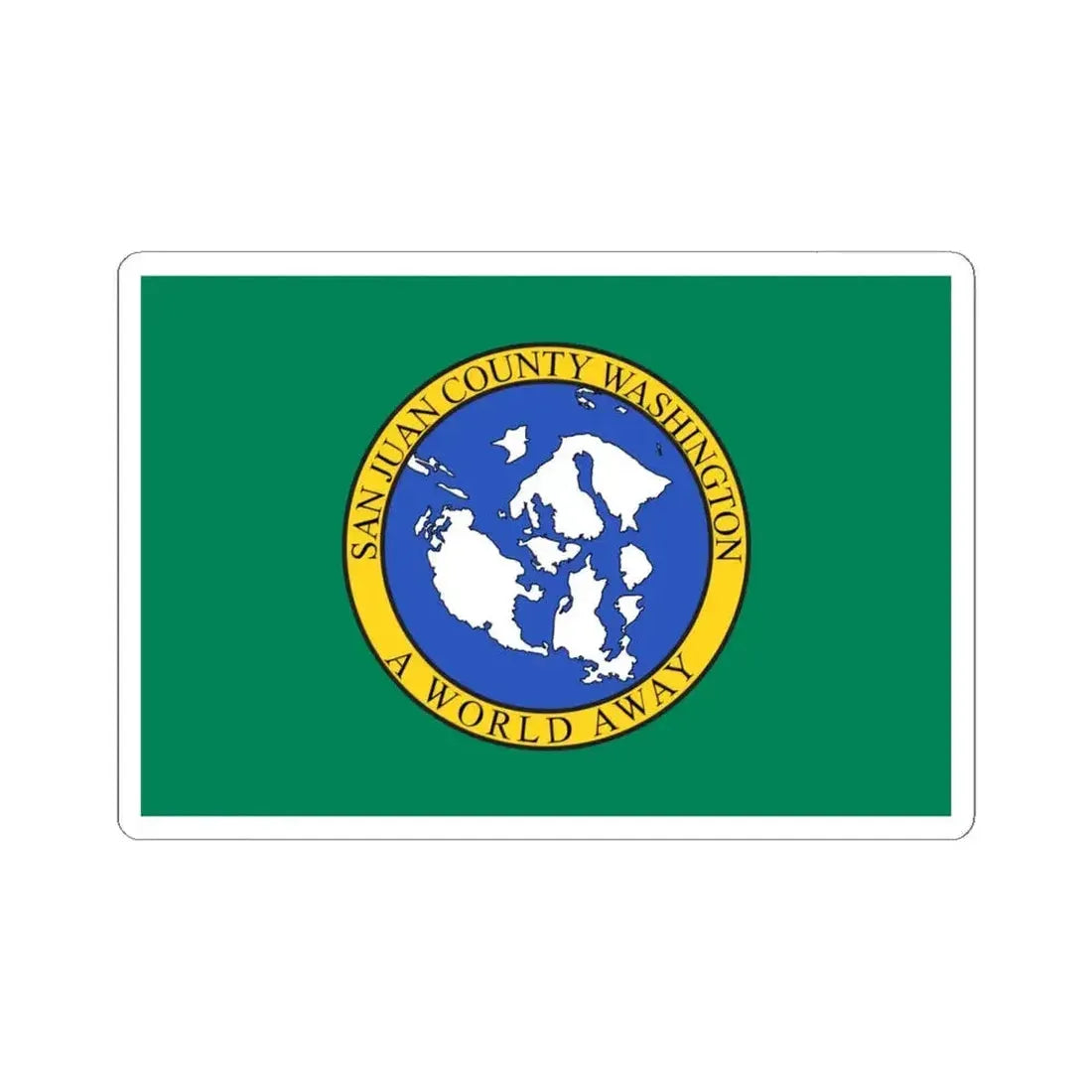 Flag of San Juan County Washington (United States) STICKER Vinyl Kiss-Cut Decal 6 Inch White - The Sticker Space