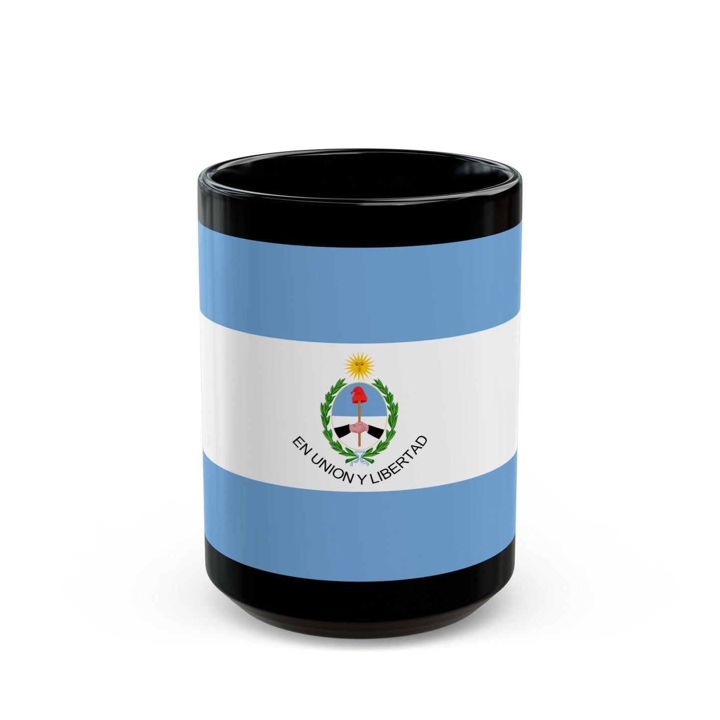 Flag of San Juan Province Argentina - Black Coffee Mug-15oz-The Sticker Space