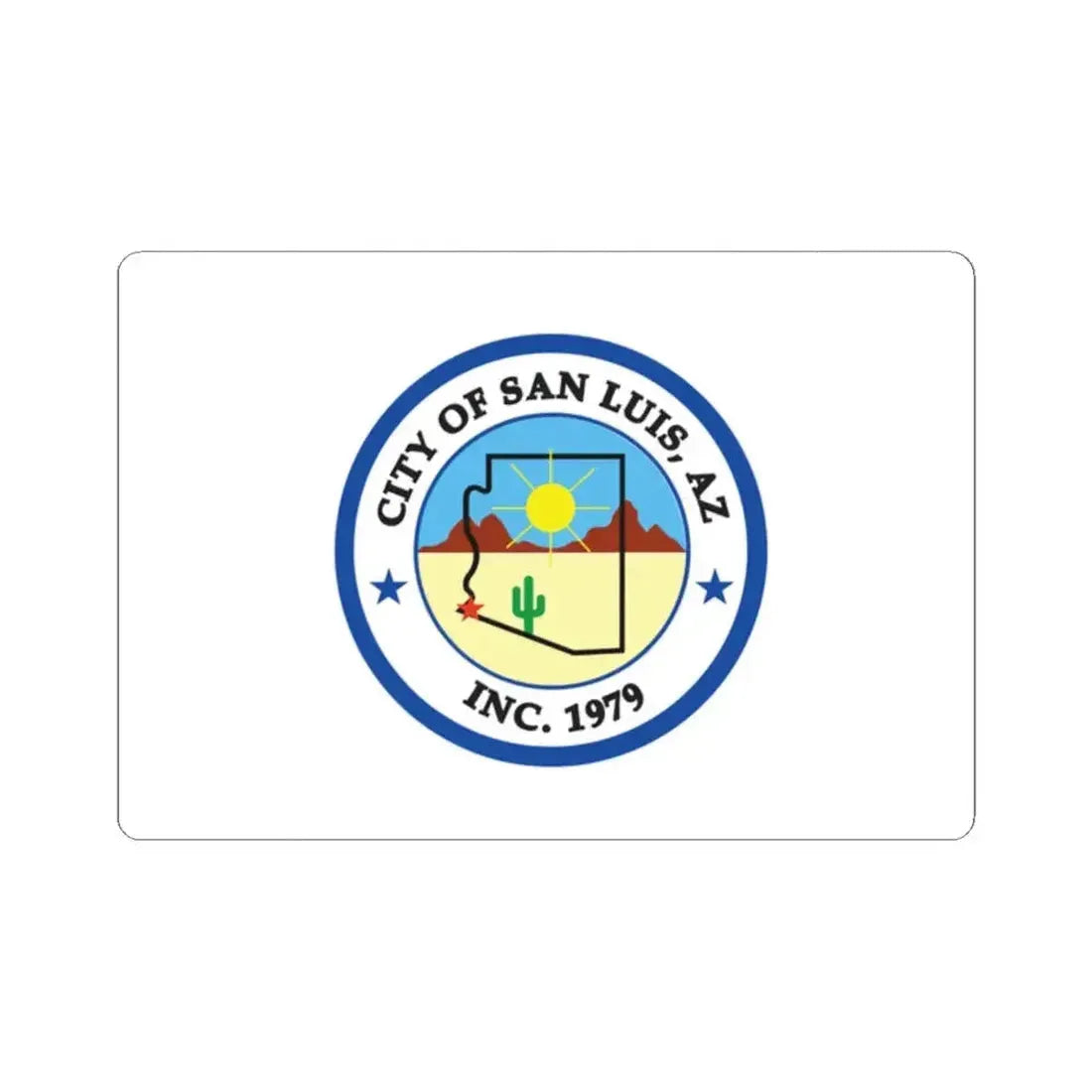 Flag of San Luis Arizona (United States) STICKER Vinyl Kiss-Cut Decal 2 Inch White - The Sticker Space