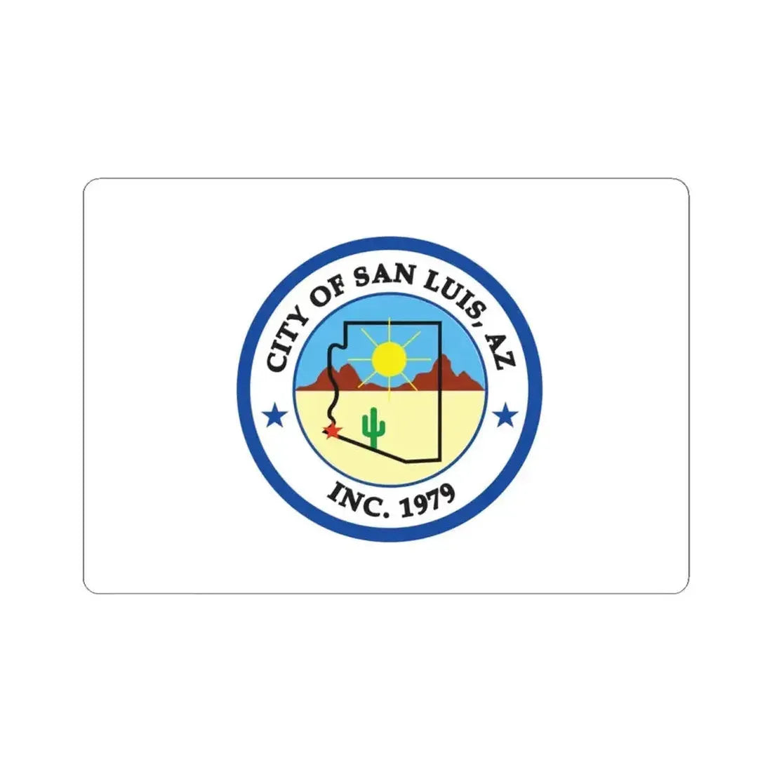 Flag of San Luis Arizona (United States) STICKER Vinyl Kiss-Cut Decal 4 Inch White - The Sticker Space