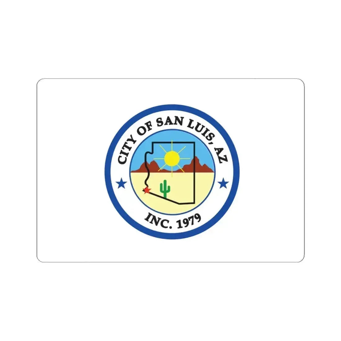 Flag of San Luis Arizona (United States) STICKER Vinyl Kiss-Cut Decal 6 Inch White - The Sticker Space