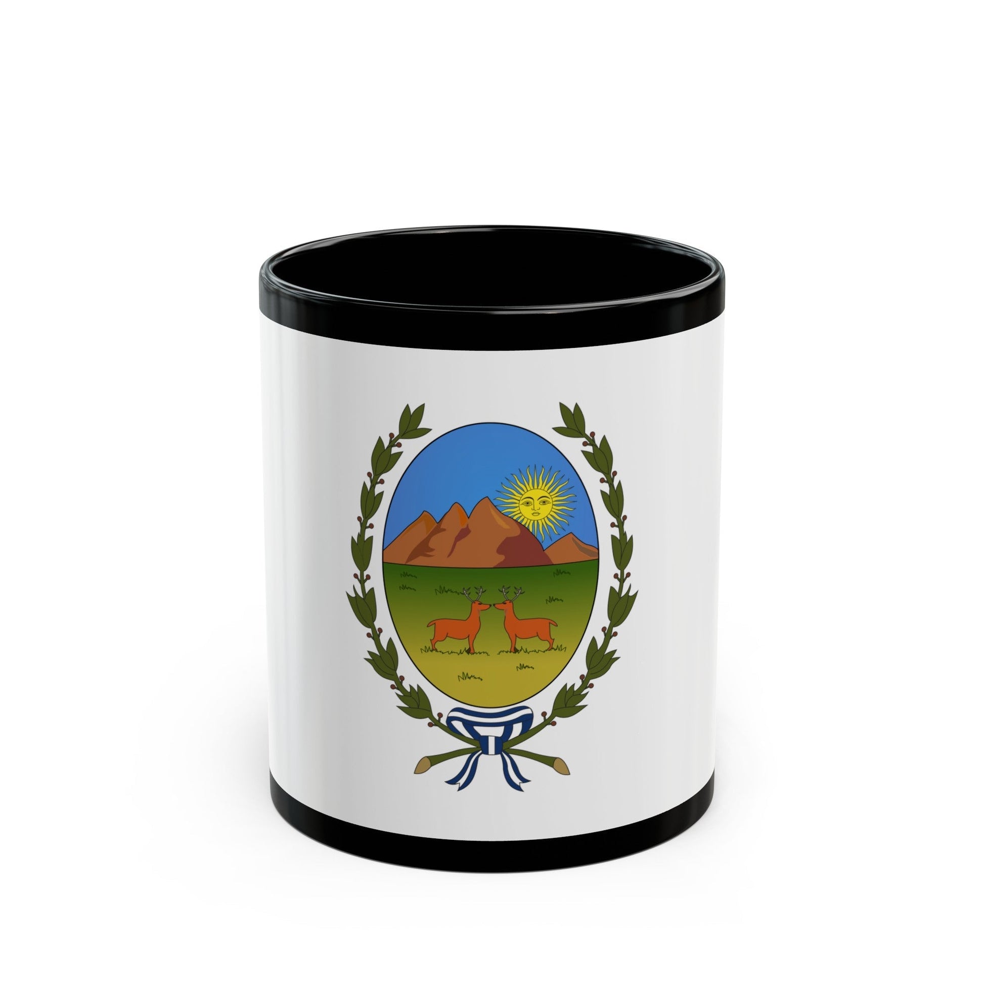 Flag of San Luis Province Argentina - Black Coffee Mug-11oz-The Sticker Space