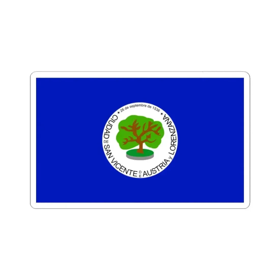 Flag of San Vicente Department (El Salvador) STICKER Vinyl Kiss-Cut Decal 2 Inch White - The Sticker Space