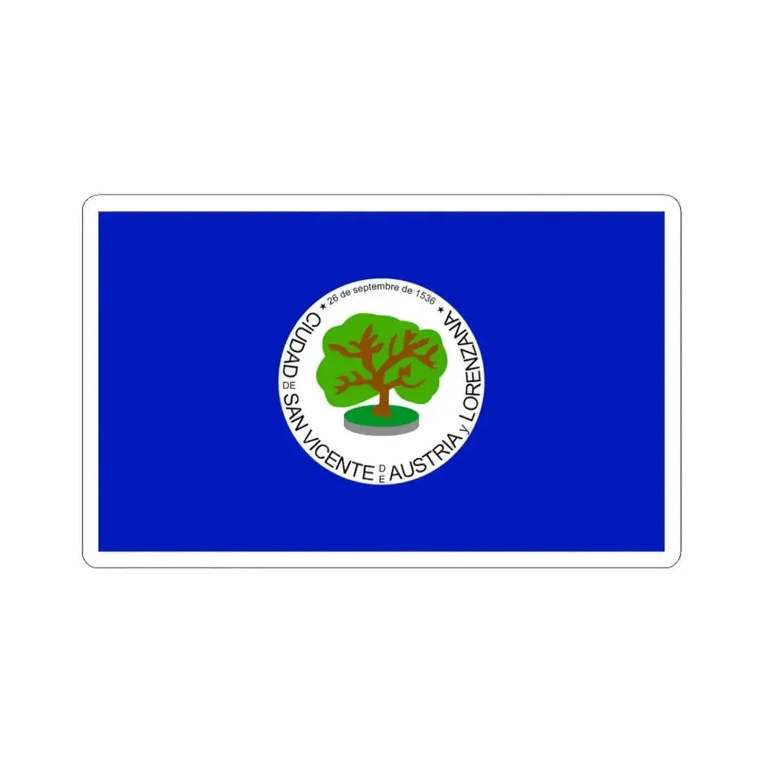 Flag of San Vicente Department (El Salvador) STICKER Vinyl Kiss-Cut Decal 3 Inch White - The Sticker Space