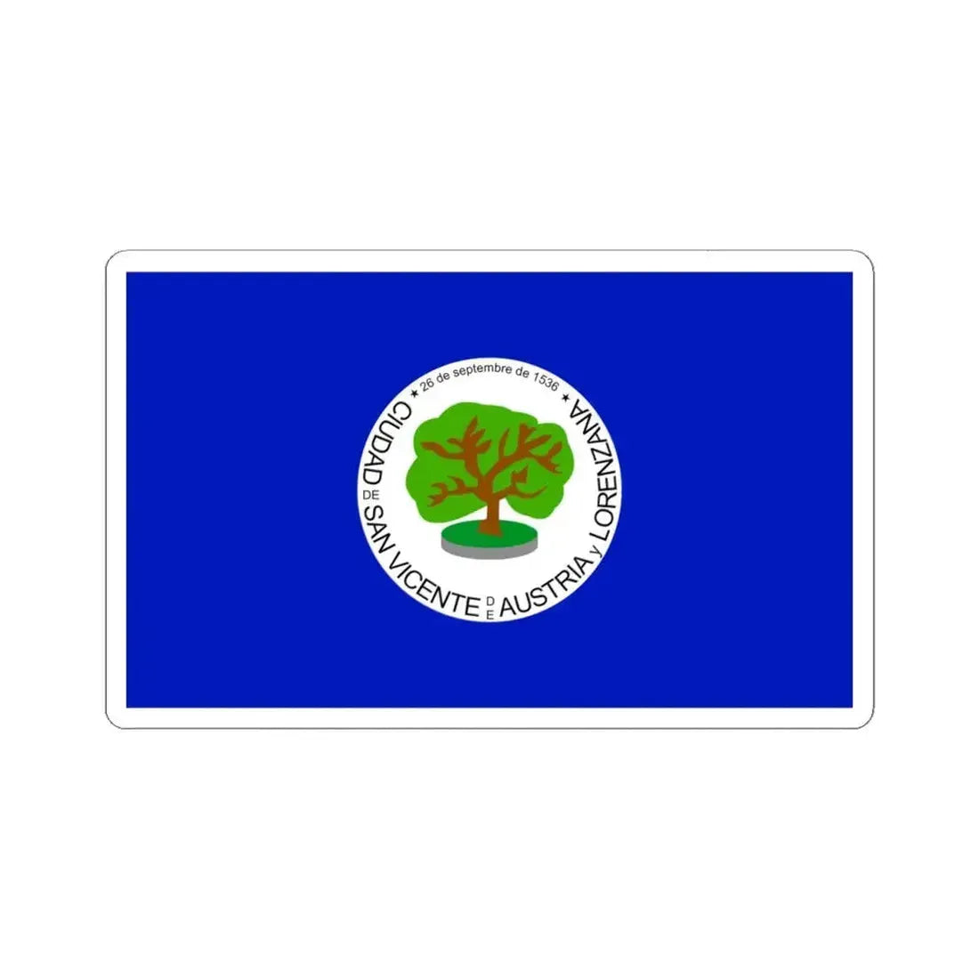 Flag of San Vicente Department (El Salvador) STICKER Vinyl Kiss-Cut Decal 4 Inch White - The Sticker Space