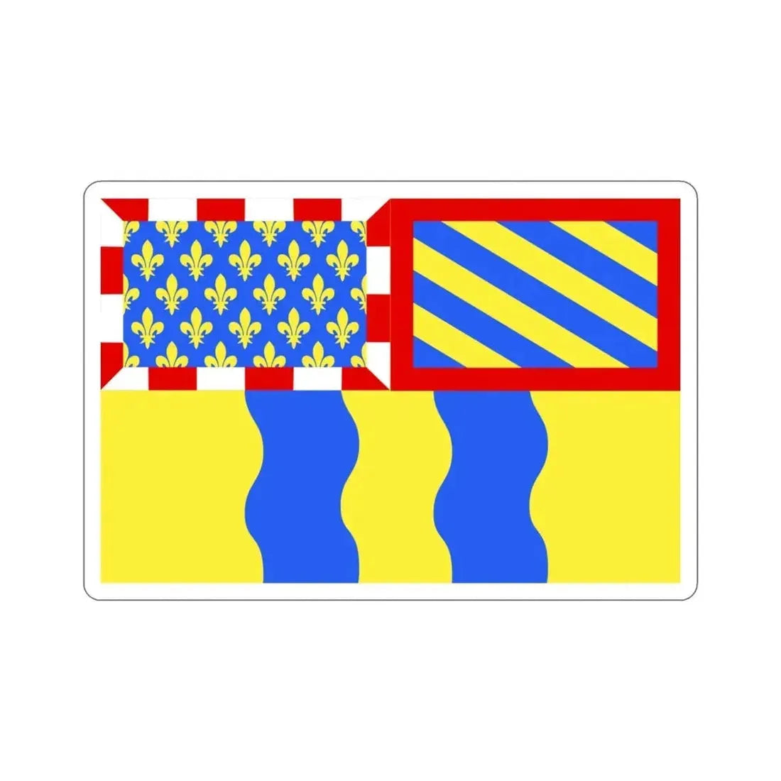 Flag of Saône et Loire France 2 STICKER Vinyl Die-Cut Decal 3 Inch - The Sticker Space
