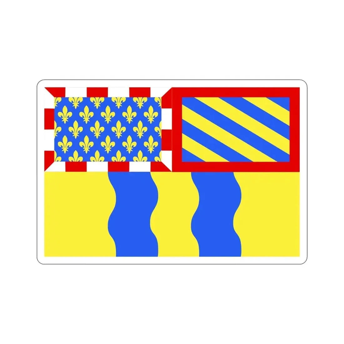 Flag of Saône et Loire France 2 STICKER Vinyl Die-Cut Decal 4 Inch - The Sticker Space