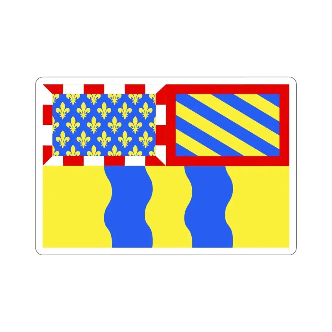 Flag of Saône et Loire France 2 STICKER Vinyl Die-Cut Decal 5 Inch - The Sticker Space