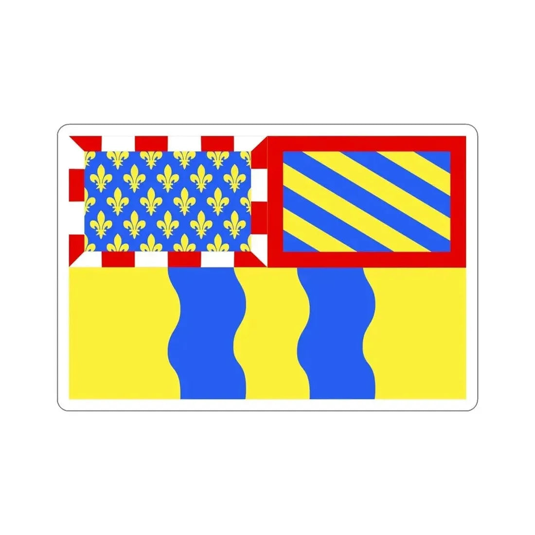 Flag of Saône et Loire France 2 STICKER Vinyl Die-Cut Decal - The Sticker Space
