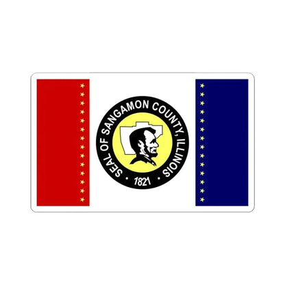 Flag of Sangamon County Illinois (United States) STICKER Vinyl Kiss-Cut Decal 3 Inch White - The Sticker Space