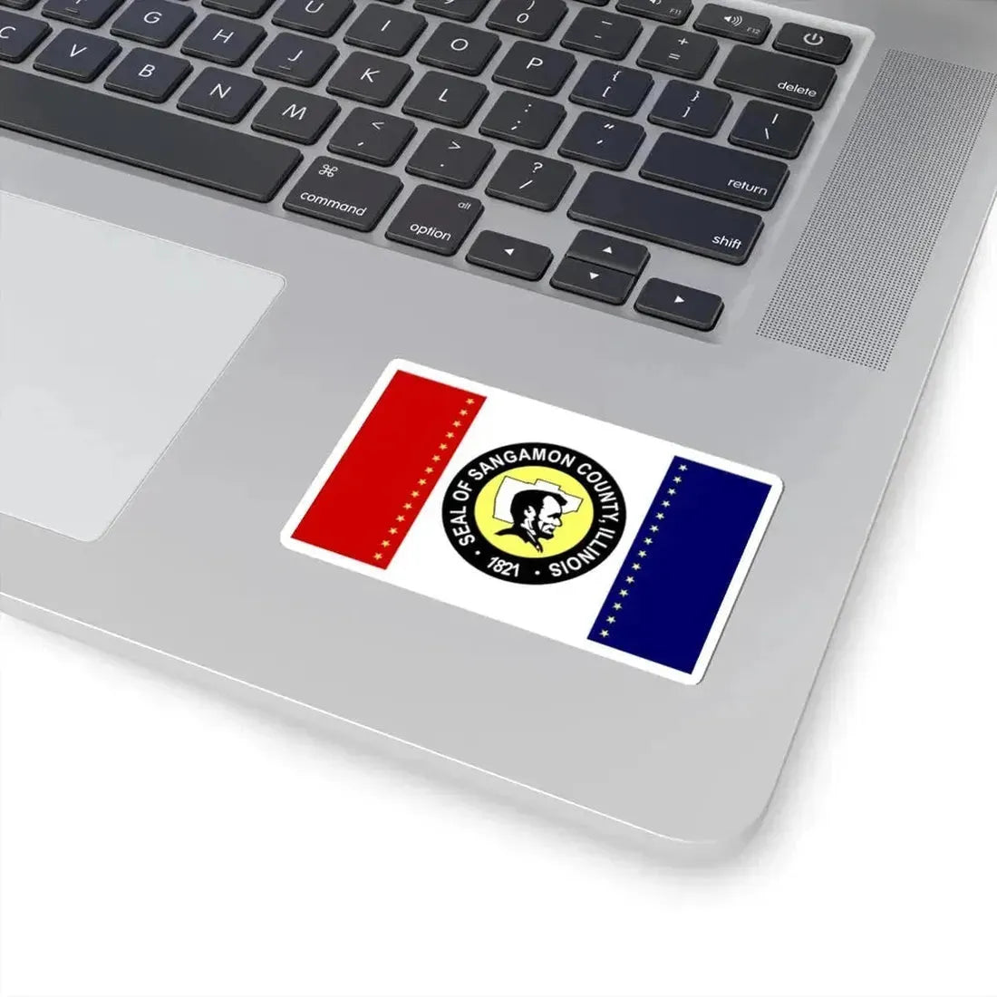 Flag of Sangamon County Illinois (United States) STICKER Vinyl Kiss-Cut Decal - The Sticker Space