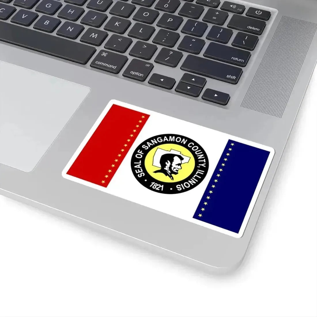 Flag of Sangamon County Illinois (United States) STICKER Vinyl Kiss-Cut Decal - The Sticker Space