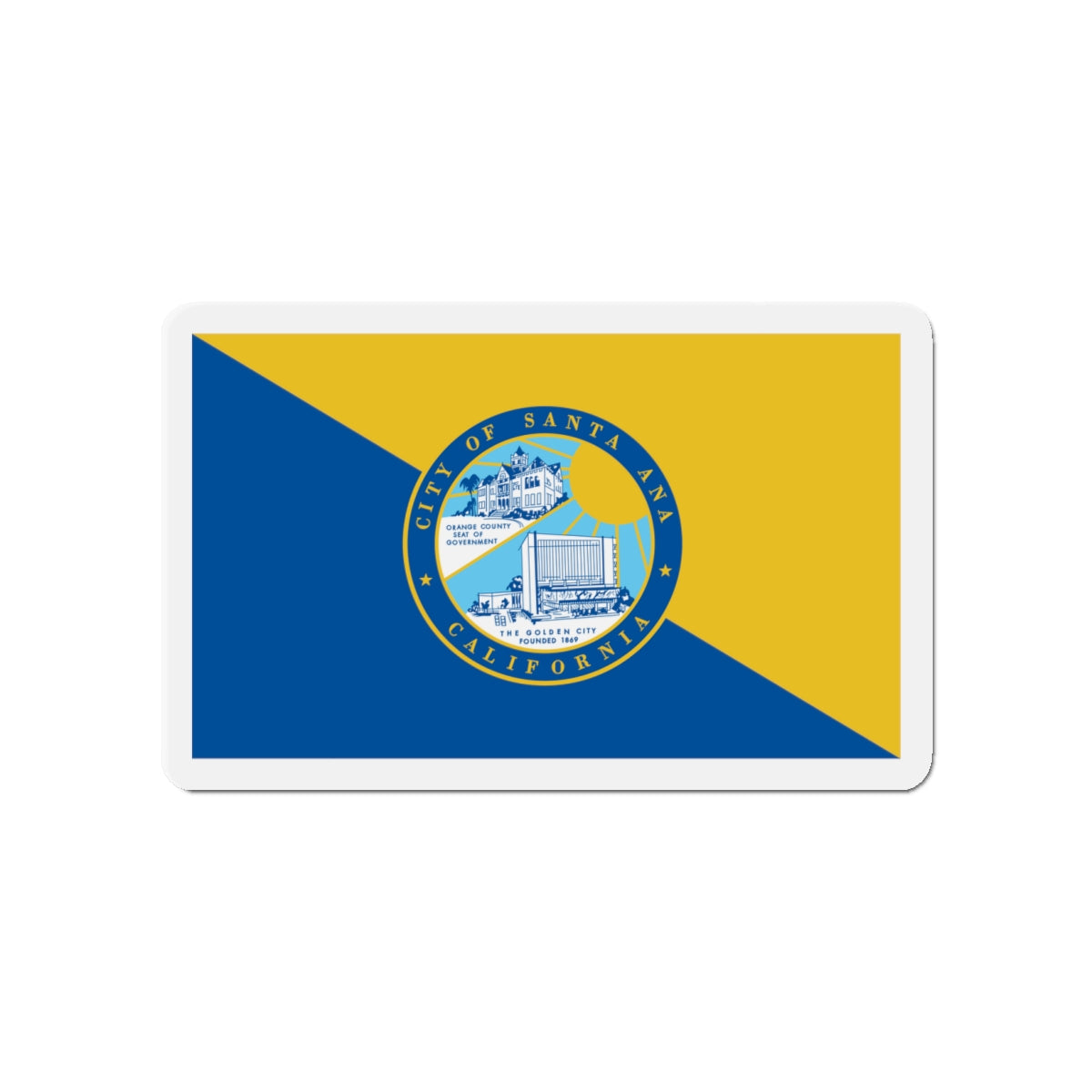 Flag of Santa Ana California - Die-Cut Magnet-4" x 4"-The Sticker Space