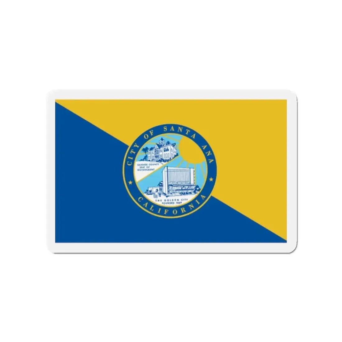 Flag of Santa Ana California - Refrigerator Magnet 2 Inch - The Sticker Space