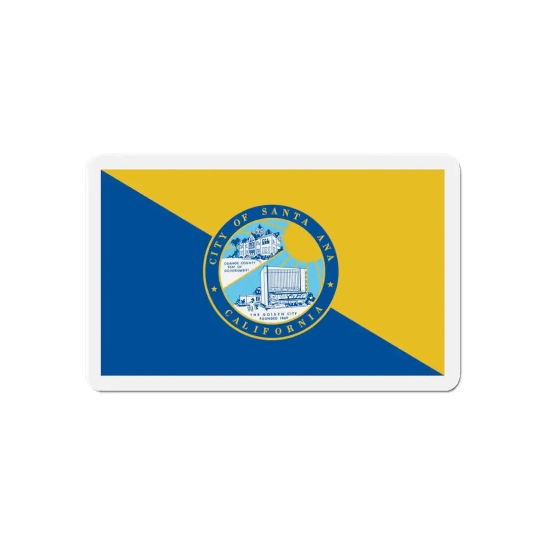 Flag of Santa Ana California - Refrigerator Magnet 6 Inch - The Sticker Space