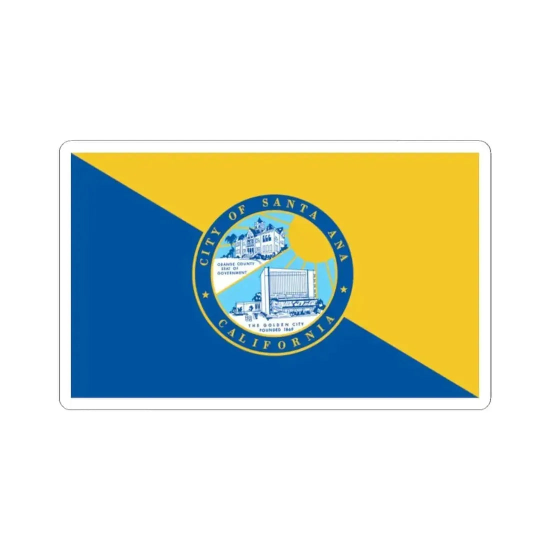 Flag of Santa Ana California (United States) STICKER Vinyl Kiss-Cut Decal 2 Inch White - The Sticker Space