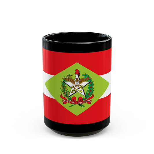 Flag of Santa Catarina Brazil - Black Coffee Mug-15oz-The Sticker Space