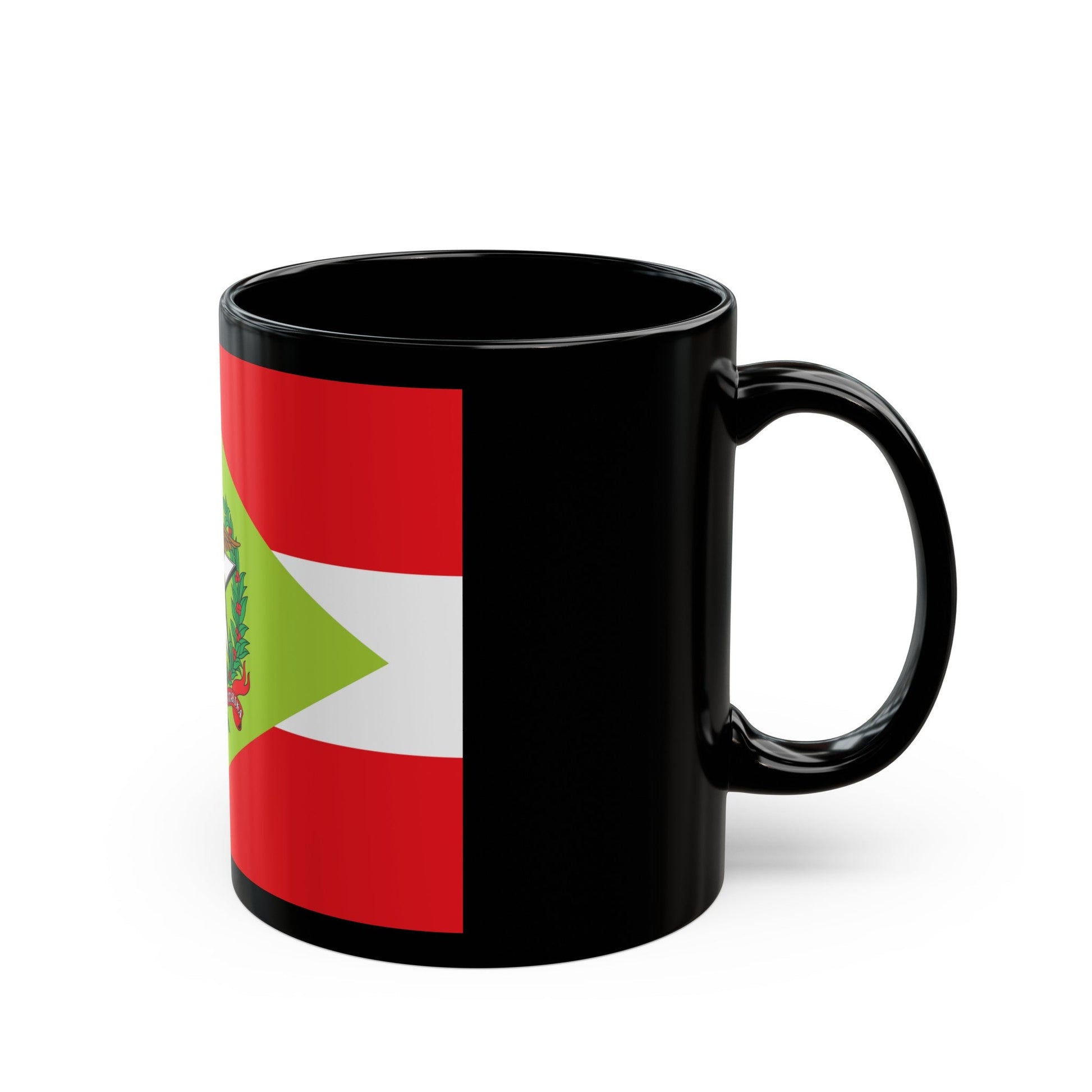 Flag of Santa Catarina Brazil - Black Coffee Mug-The Sticker Space