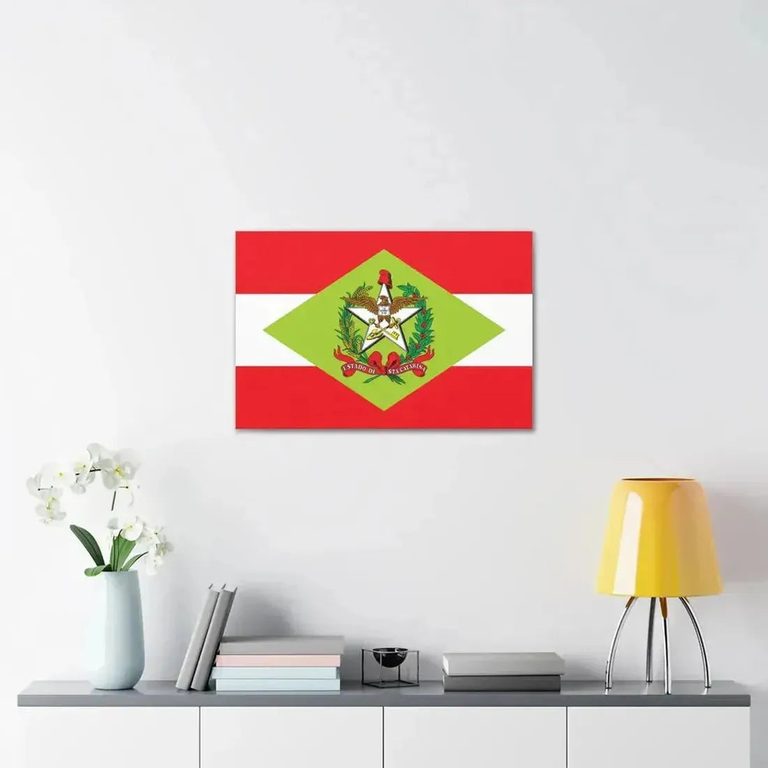 Flag of Santa Catarina Brazil - Canvas Wall Art - The Sticker Space