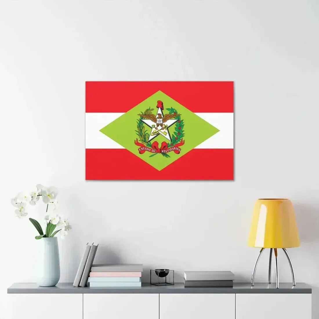 Flag of Santa Catarina Brazil - Canvas Wall Art - The Sticker Space