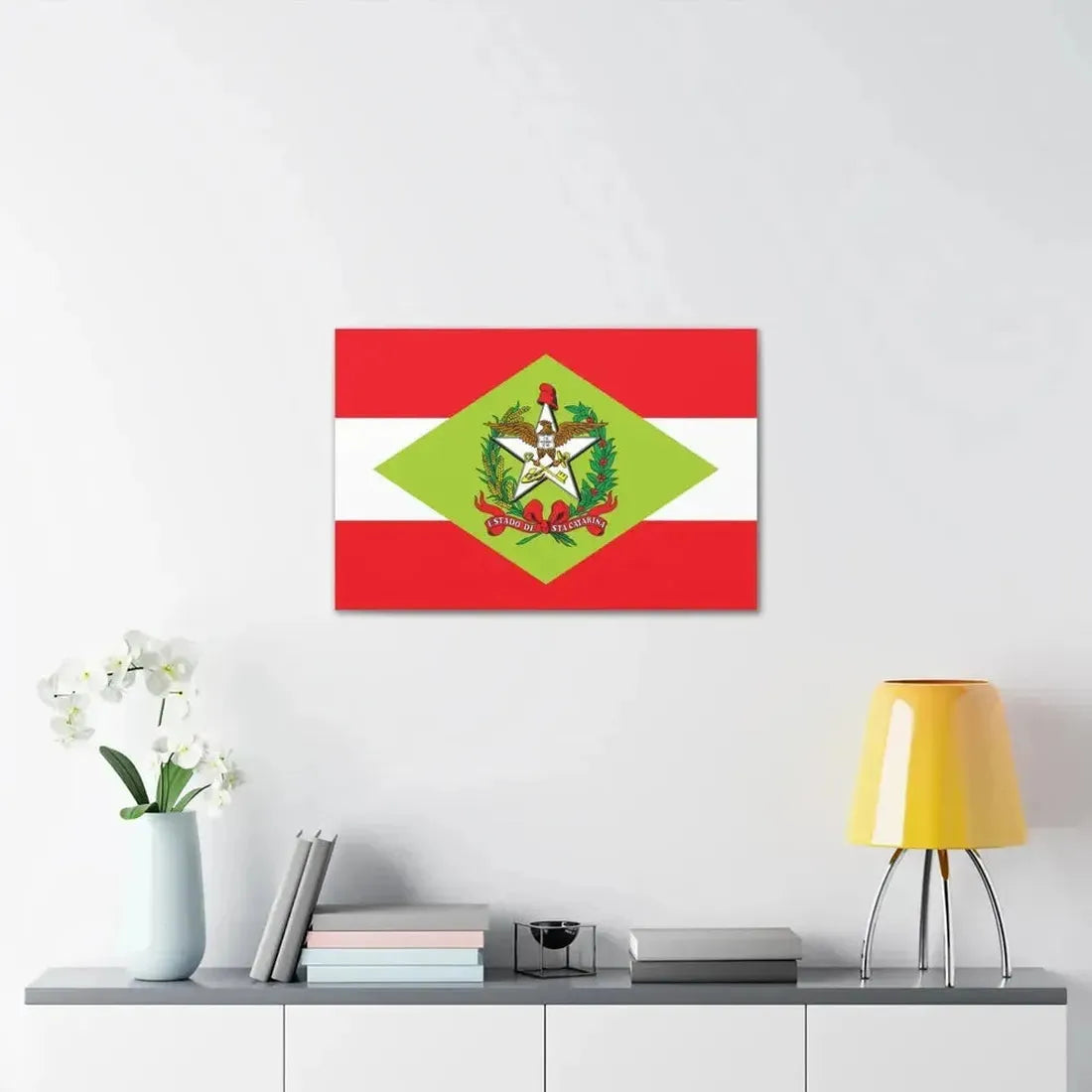 Flag of Santa Catarina Brazil - Canvas Wall Art - The Sticker Space