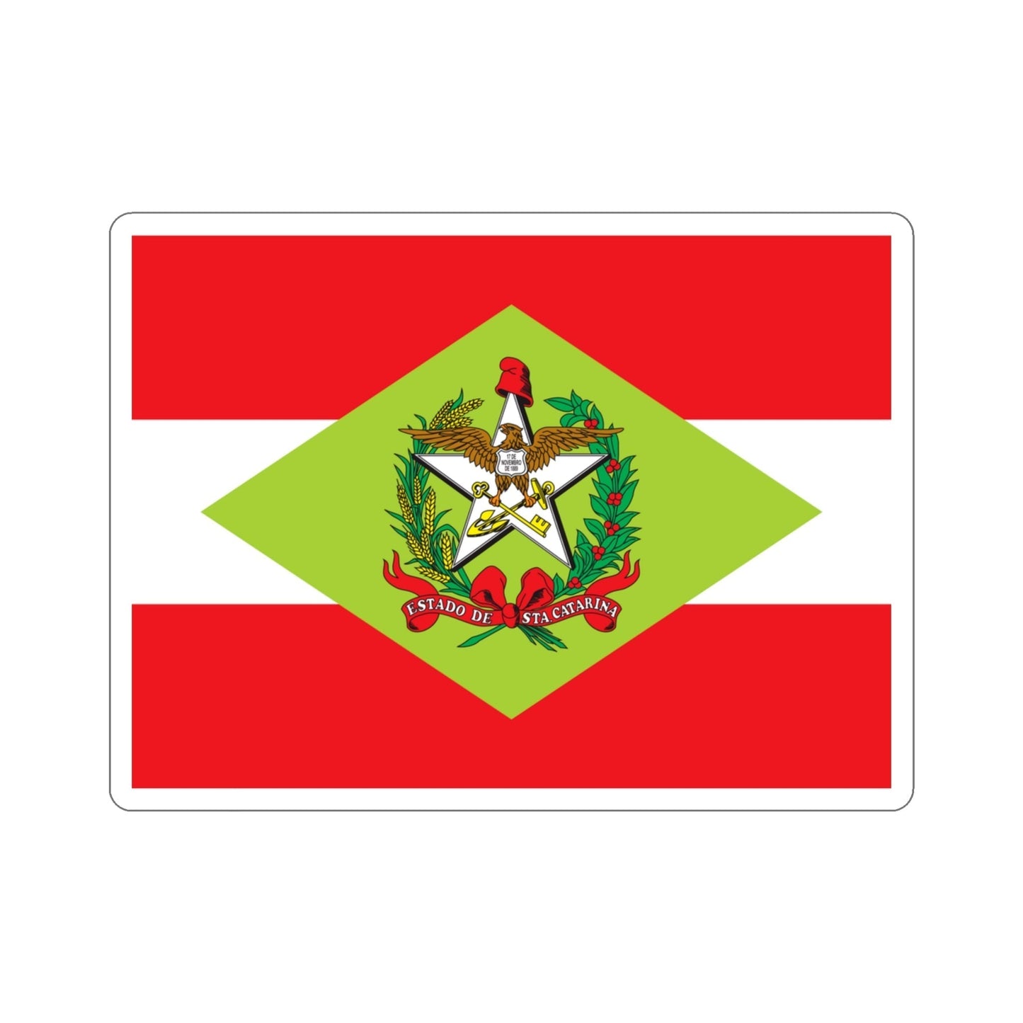 Flag of Santa Catarina Brazil STICKER Vinyl Die-Cut Decal-3 Inch-The Sticker Space