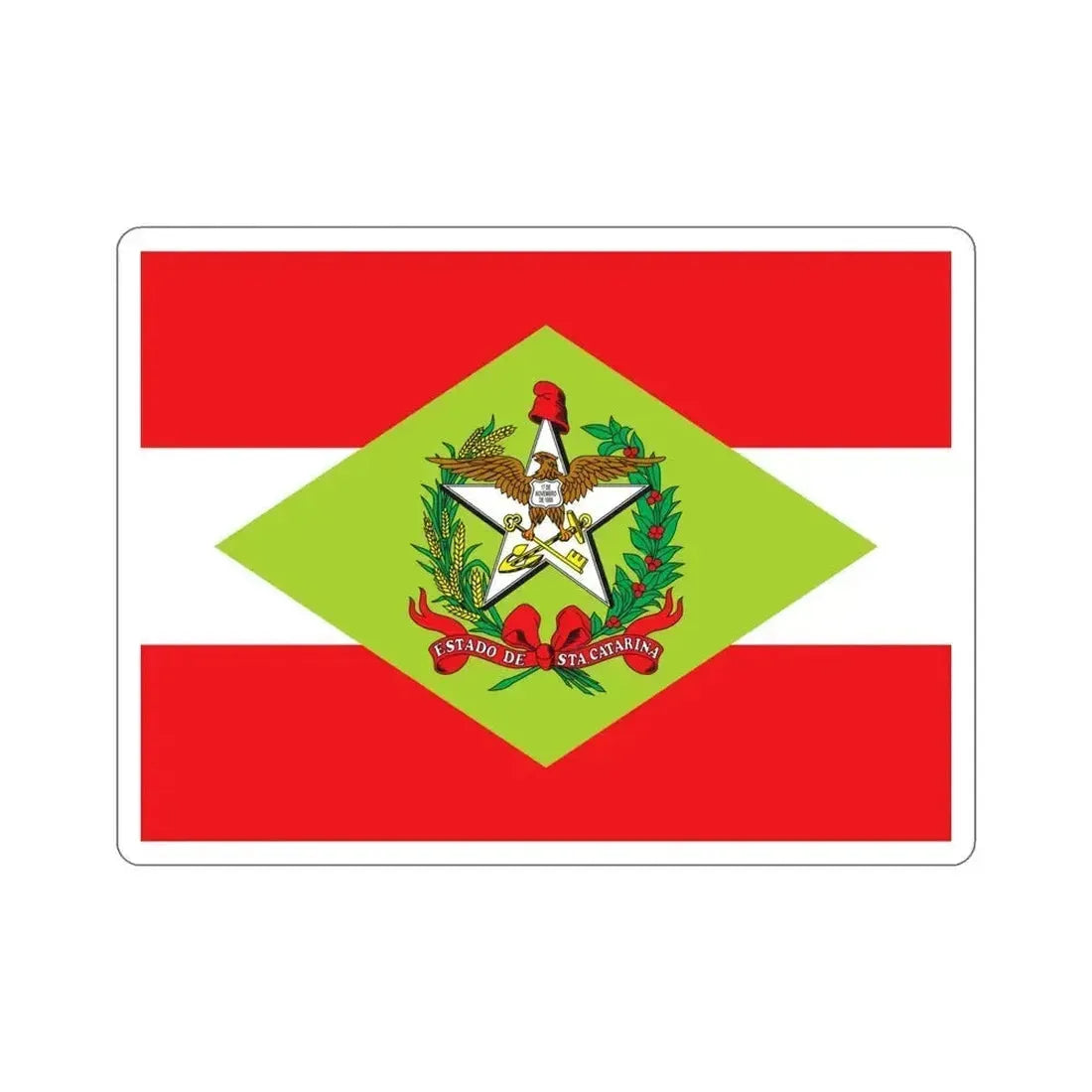Flag of Santa Catarina Brazil STICKER Vinyl Die-Cut Decal 4 Inch - The Sticker Space