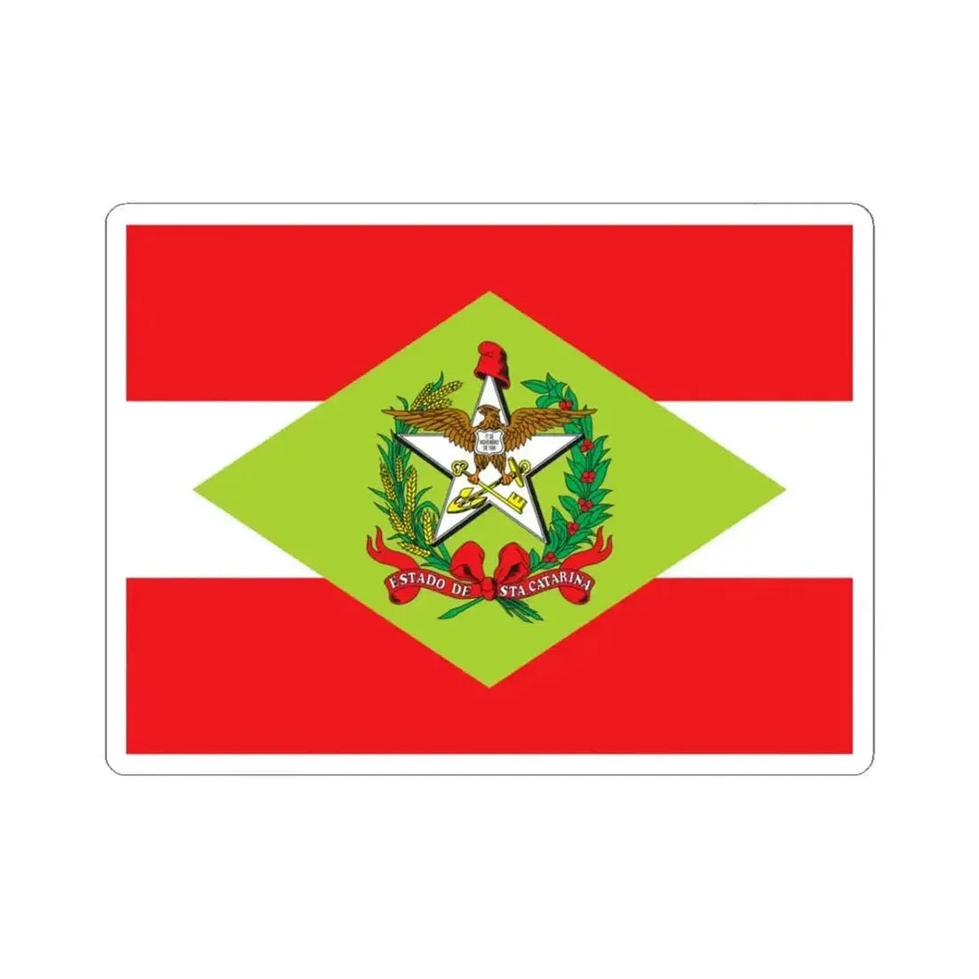 Flag of Santa Catarina Brazil - STICKER Vinyl Kiss-Cut Decal 3 Inch White - The Sticker Space