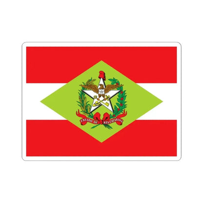 Flag of Santa Catarina Brazil - STICKER Vinyl Kiss-Cut Decal 3 Inch White - The Sticker Space