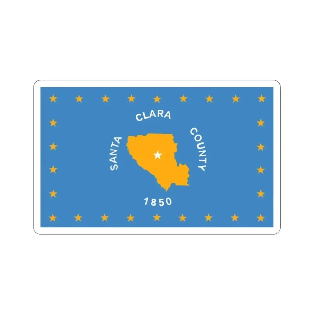 Flag of Santa Clara County California STICKER Vinyl Die-Cut Decal 2 Inch - The Sticker Space