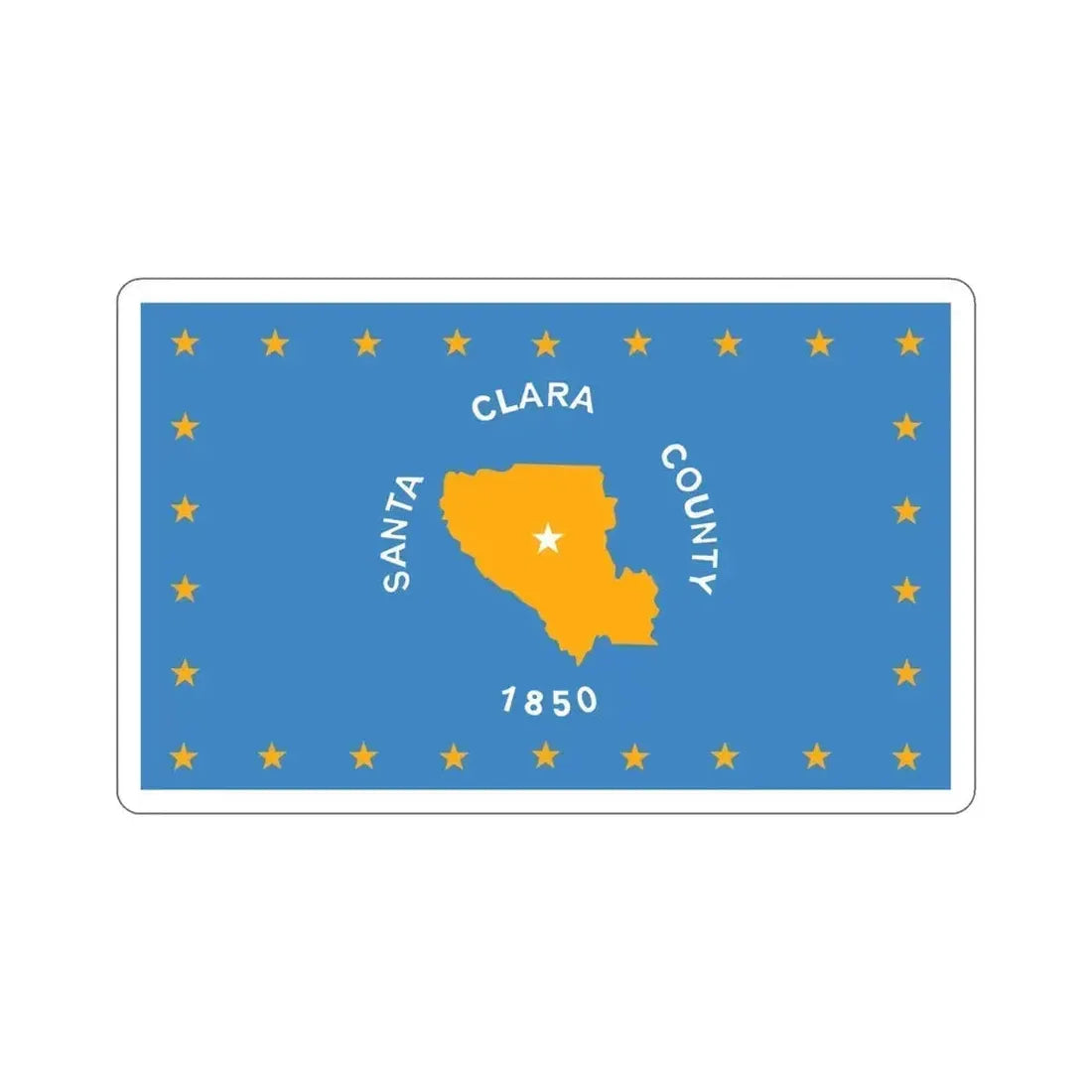 Flag of Santa Clara County California STICKER Vinyl Die-Cut Decal 5 Inch - The Sticker Space