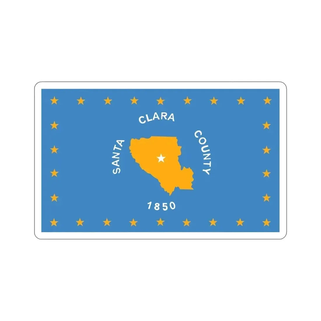 Flag of Santa Clara County California STICKER Vinyl Die-Cut Decal 6 Inch - The Sticker Space