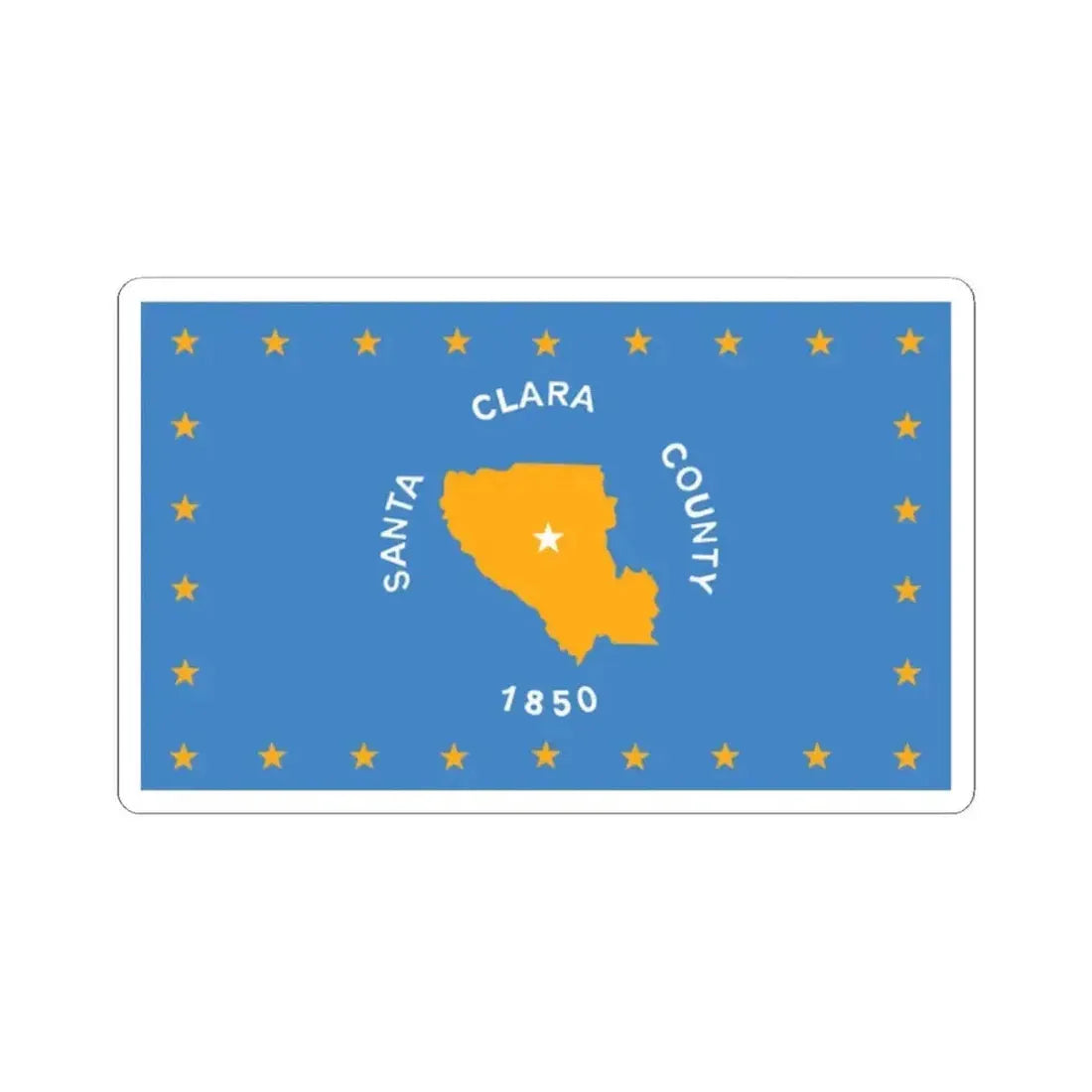 Flag of Santa Clara County California (United States) STICKER Vinyl Kiss-Cut Decal 2 Inch White - The Sticker Space