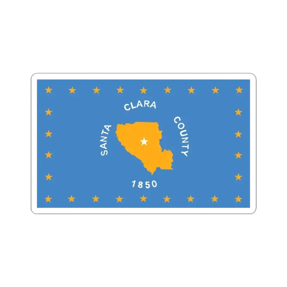 Flag of Santa Clara County California (United States) STICKER Vinyl Kiss-Cut Decal 3 Inch White - The Sticker Space
