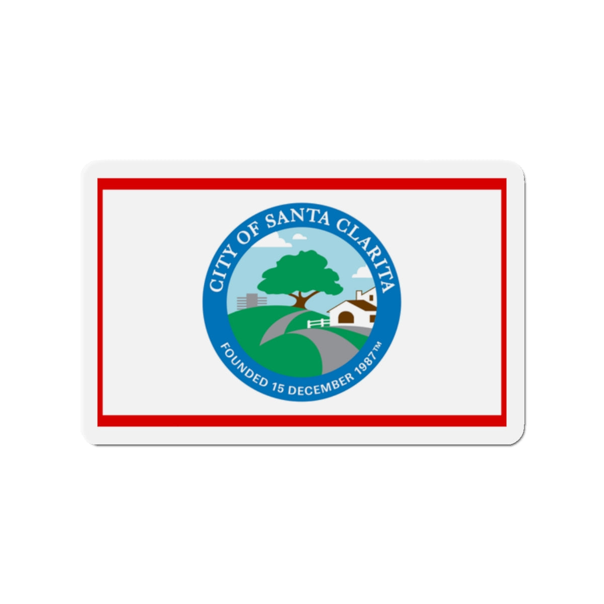 Flag of Santa Clarita California - Die-Cut Magnet-2" x 2"-The Sticker Space