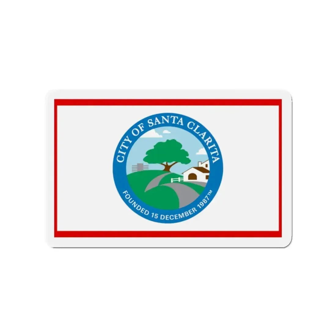 Flag of Santa Clarita California - Refrigerator Magnet 2 Inch - The Sticker Space