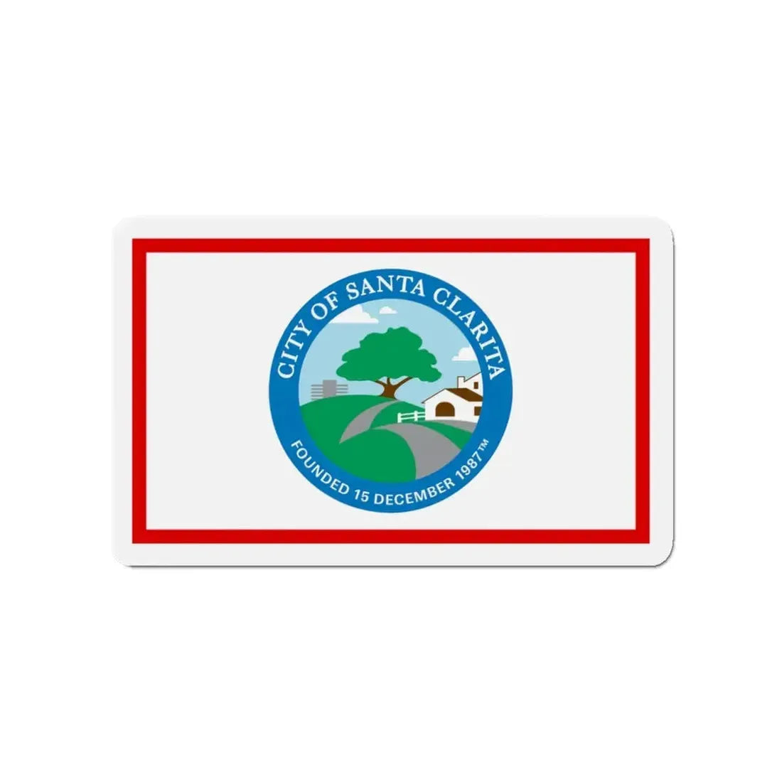 Flag of Santa Clarita California - Refrigerator Magnet 3 Inch - The Sticker Space