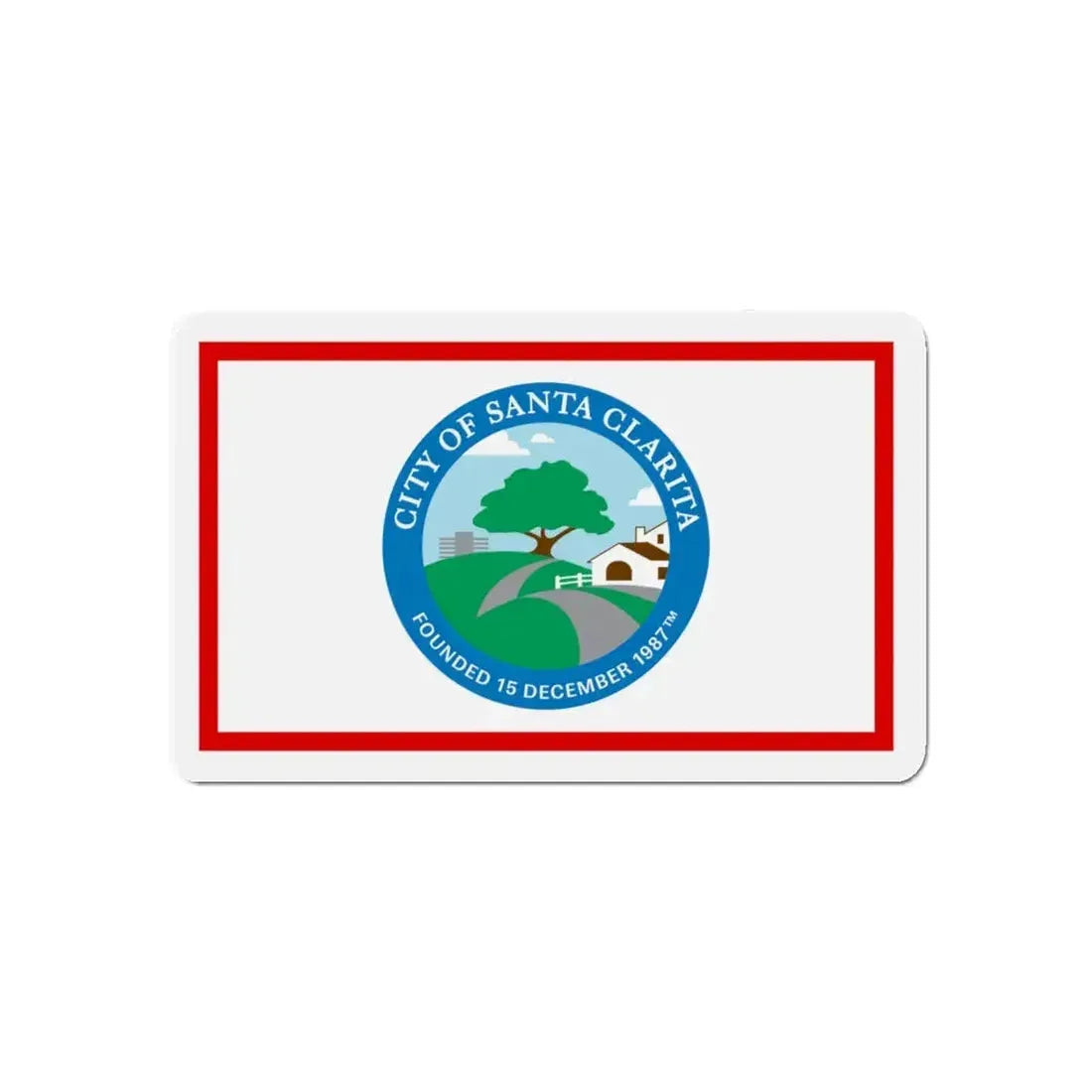 Flag of Santa Clarita California - Refrigerator Magnet 5 Inch - The Sticker Space