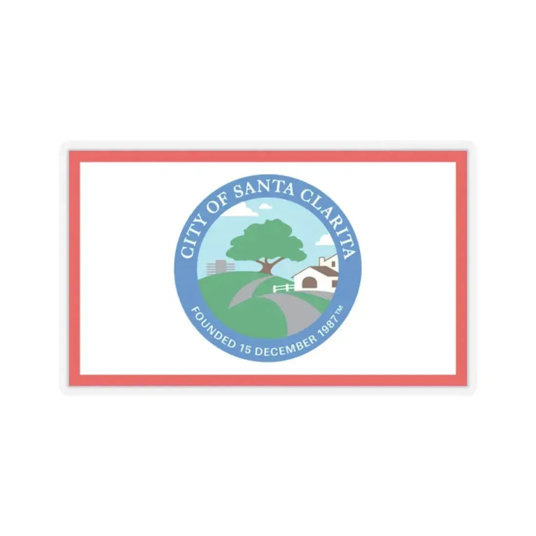 Flag of Santa Clarita, California - STICKER Vinyl Kiss-Cut Decal 2 Inch Transparent - The Sticker Space